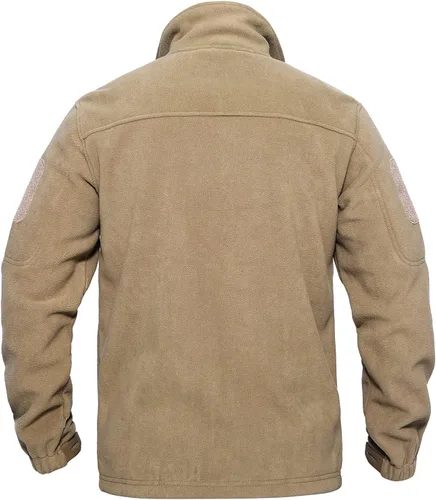 Miniatura 6 de TACVASEN Chaqueta de forro polar para hombre, chaqueta de invierno con cremallera completa, chaqueta táctica ligera, abrigos de senderismo al aire