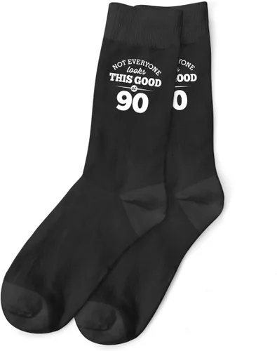 Design, Invent, Print! Regalo de 90 cumpleaños vintage novedoso calcetines negros idea de recuerdo 90 años, Negro -