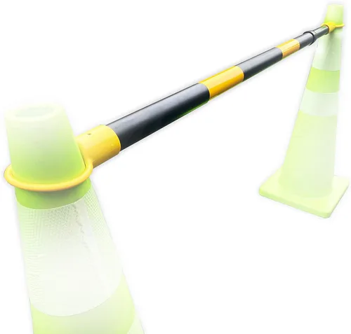 Miniatura 2 de Barra retráctil de cono de seguridad amarillo/negro Barra de cono de seguridad 2 "OD x 52-80" de longitud