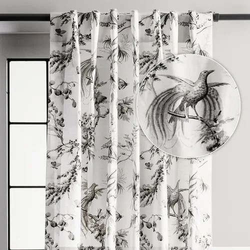 Maison d' Hermine Cortinas para Sala de Estar 100% Algodón 84 Pulgadas de Largo Un Panel Cortinas de Filtrado de Luz Toile para Ventanas de 37 -