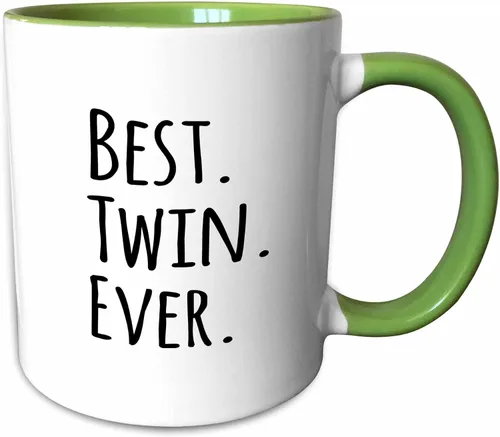 Miniatura 13 de 3dRose Best Twin Ever - Taza de 11 onzas, color negro