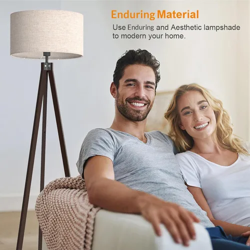 Miniatura 5 de LEPOWER Lámpara de pie de trípode de madera, lámpara de pie de mediados de siglo, luz de estudio de diseño moderno para sala de estar, dormitorio