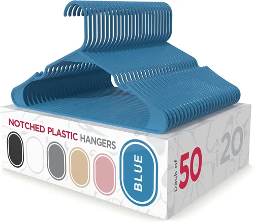 Miniatura 14 de Sharpty - Perchas de plástico, paquete de 35, delgadas, ahorran espacio, resistentes, color blanco