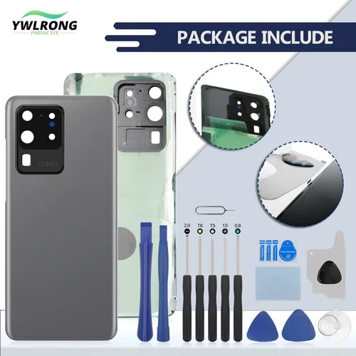 Miniatura 5 de Para Samsung Galaxy S20 Ultra 5G Reemplazo de vidrio trasero G988 Cubierta de batería Cubierta de la batería de la puerta de la vivienda Accesorios