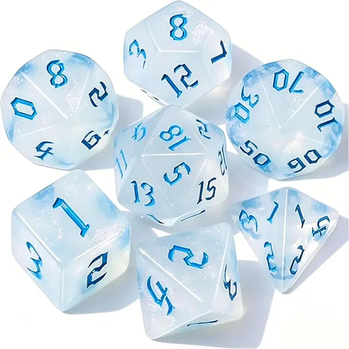 Miniatura 39 de CiaraQ DND - Juego de dados poliédricos con bolsa de dados para juegos de rol de Calabozos y Dragones RPG MTG (fuente negra y dorada)
