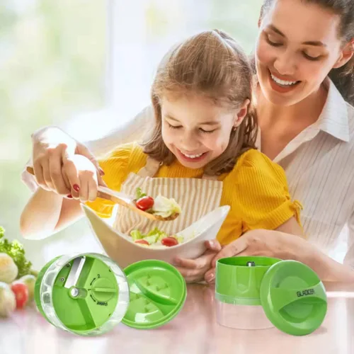 Miniatura 6 de Cortador espiralizador de verduras 3 en 1, máquina ajustable de fideos de zanahoria y calabacín, cortador en espiral de pepino, herramienta de Verde