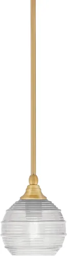 Miniatura 111 de Toltec Lighting Tallo Colgado Mini colgante, acabado de cobre negro, 3.5" cuadrado humo burbuja vidrio