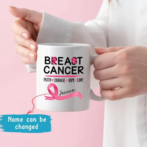 Miniatura 2 de Taza personalizada para sobrevivientes de cáncer, taza de cáncer de mama, taza de cinta rosa, regalo para sobreviviente de cáncer de mama, taza