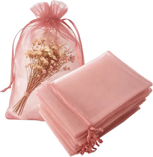 Miniatura 10 de Juego de 50 bolsas de organza de regalo con cordón azul aguamarina de 4 x 6 pulgadas para baby shower, Navidad, boda, recuerdos de fiesta, despedida