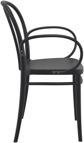 Miniatura 6 de Compamia Victor XL Silla de resina para exteriores, color negro (juego de 2)