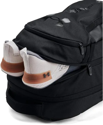 Miniatura 5 de Under Armour Mochila unisex para adultos Hustle 6.0, (003) negro negro negro, Talla única, se adapta a la mayoría