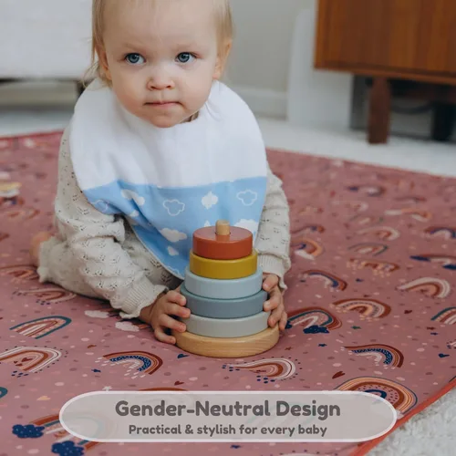 Miniatura 7 de Babero de gran tamaño para bebé, baberos impermeables extra grandes para niños de 6 a 24 meses, 100% algodón y bambú