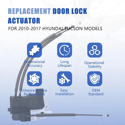 Miniatura 5 de Actuador de cerradura de puerta delantero izquierdo lado del conductor compatible con Hyundai Tucson 2010-2017 reemplazo de pestillo de puerta