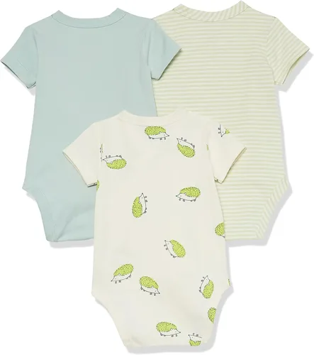 Miniatura 2 de Tienda Essentials Unisex Babies' Cotton Short-Sleeve Side Snap Bodysuit (Previously Tienda Aware), Pack of 3