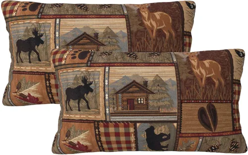 Miniatura 8 de Juego de 2 fundas de almohada cuadradas de 18x18 pulgadas, fundas de almohada decorativas retro negras estilo rústico para casa, sofá, fundas