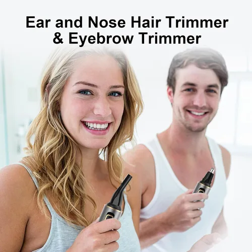 Miniatura 7 de XOOMRSCP Recortadora de pelo de nariz para hombres, recortadora de pelo recargable 2 en 1, sin dolor, multifuncional, para orejas y nariz, con Gris