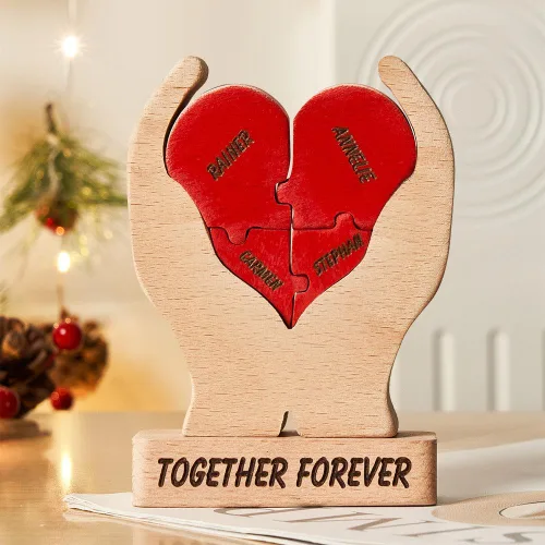Miniatura 4 de Pies de bebé de madera personalizados con nombres de familia, We are One, rompecabezas de nombres de miembros de la familia personalizados, regalos