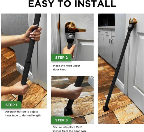 Miniatura 3 de Barra de seguridad para puerta corredera, bloqueo de puerta 2 en 1 ajustable, tope de puerta de seguridad – 40 ajustes diferentes, por Guard Dog