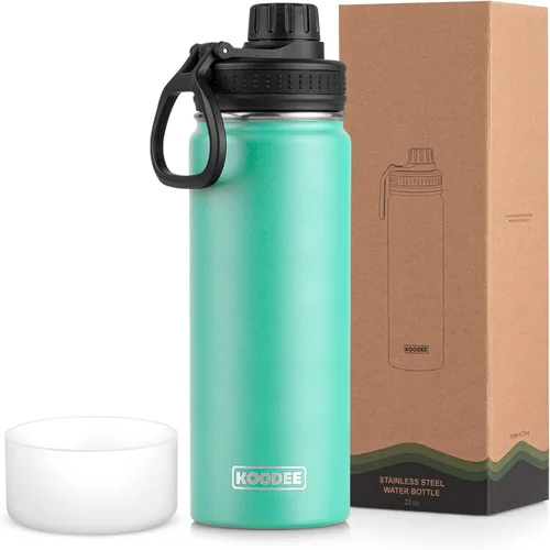 Miniatura 58 de koodee Insulated Water Bottle, 32 oz Stainless Steel Double Wall Vacuum Wide Mouth Sport Bottle with Leakproof Spout Lid (Navy)