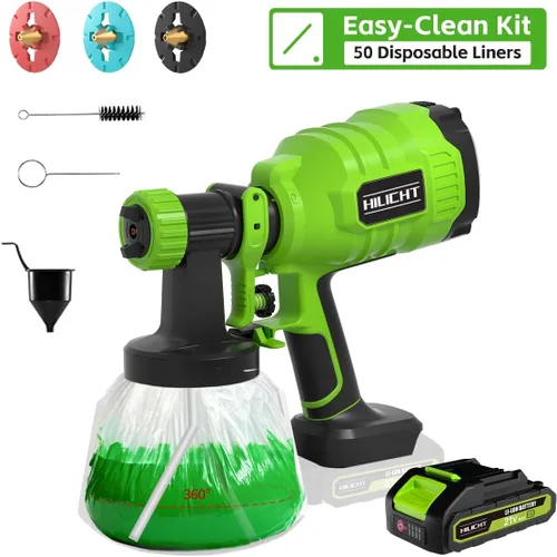 Miniatura 2 de Pulverizador de pintura inalámbrico para muebles y pequeños proyectos de bricolaje, pistola rociadora de batería de 21 V con 50 revestimientos