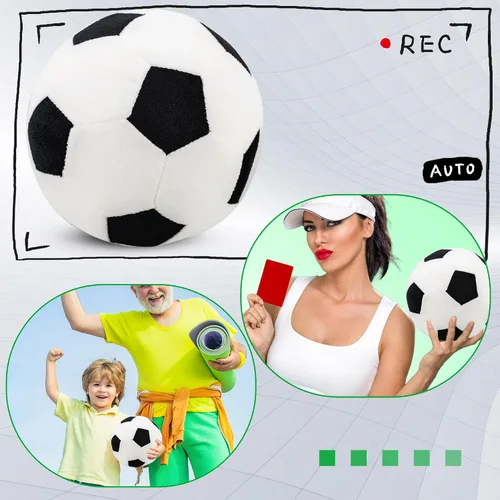 Miniatura 5 de Paquete de 2 almohadas de felpa para pelota de fútbol, pelota de fútbol, suave felpa para decoración del hogar, habitación, sofá, decoración