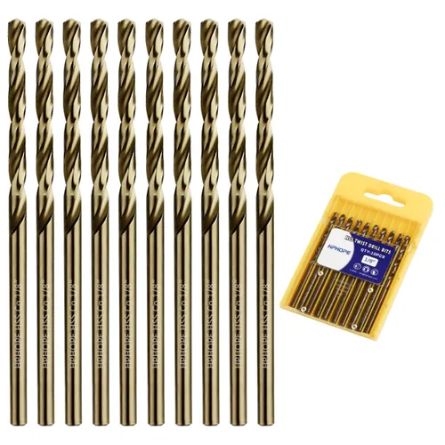 Miniatura 12 de Brocas de cobalto de 1/4 pulgada 10 piezas - Juego de brocas de metal con torsión de HPHOPE M35 HSS, brocas de trabajo de longitud y vástago recto
