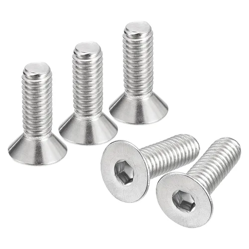 Miniatura 28 de uxcell 5/16-18x1-1/2 Tornillos de cabeza avellanada plana, 5 tornillos de cabeza plana de acero inoxidable 304, rosca completa, pernos avellanados