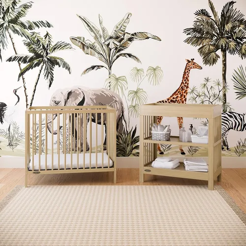 Miniatura 2 de Graco Teddi - Mini cuna convertible 4 en 1 con colchón adicional resistente al agua (Driftwood), certificado GREENGUARD Gold, colchón de 2.75
