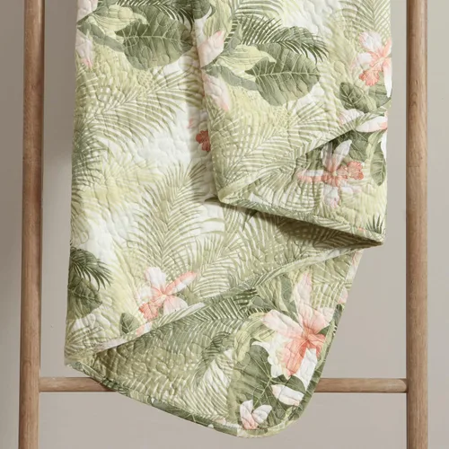 Miniatura 4 de Tommy Bahama - Juego de edredón King, ropa de cama reversible floral con fundas a juego, juego de cama de temporada (verde orquídea tropical, King)