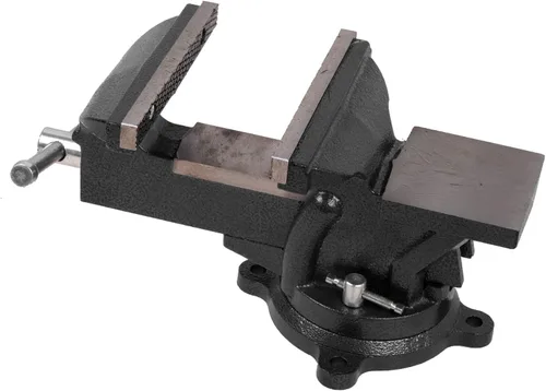 Miniatura 8 de Tornillo de banco resistente de 6 pulgadas, base giratoria de 360° con abrazadera de yunque de acero fundido, abrazadera de mesa vicio de Negro-6
