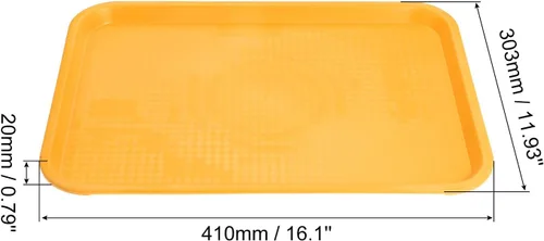 Miniatura 2 de uxcell Bandejas de plástico de comida rápida a granel de 12 x 16 pulgadas rectangulares para servir, bandejas de cafetería, platos para servir