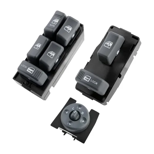 Miniatura 9 de Interruptor maestro de ventanas con control de espejo del lado del conductor y del pasajero de 2 puertas, compatible con Chevy GMC C1500 C2500 C3500
