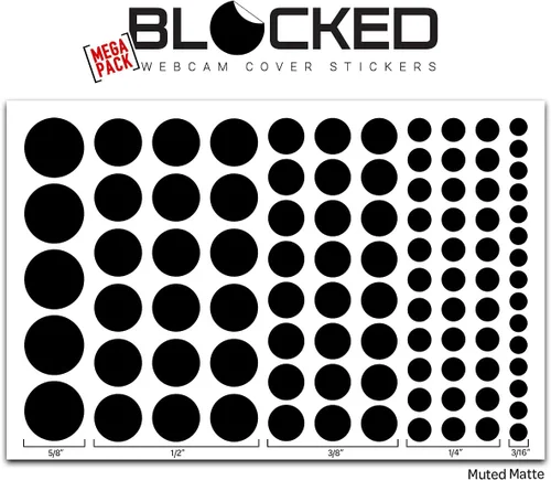 Miniatura 6 de Cubiertas de vinilo para cámara/webcam apilables 95 adhesivos para webcam reutilizables de baja adherencia 5 tamaños Pack de 95 piezas en 95