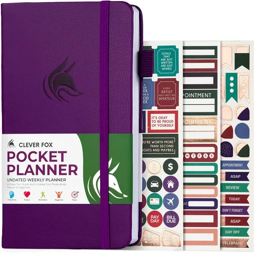 Miniatura 13 de Clever Fox Agenda de bolsillo semanal – Agenda mensual sin fecha y calendario, mini planificador perfecto para bolso, 3.7 x 6.7 pulgadas