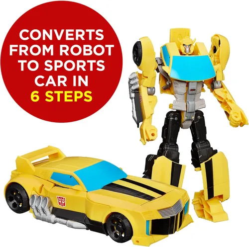 Miniatura 2 de Transformers juguetes figura de acción heroica de Bumblebee - Figura atemporal de gran escala, se transforma en coche de juguete amarillo, 11