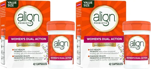 Align Probióticos, de doble acción para mujer, probióticos para mujeres, multicepa con árbol casto, apoya la salud femenina*, alivia la hinchazón