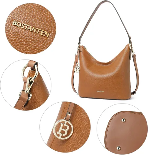 Miniatura 4 de BOSTANTEN Bolso de cuero para mujer, diseño de bolsos de hombro, Hobo
