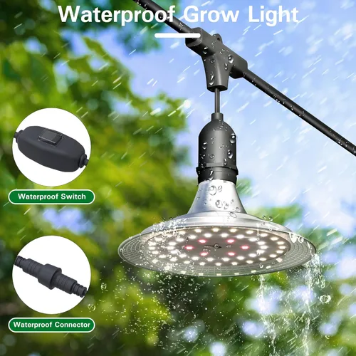 Miniatura 6 de Luces de Cultivo Exteriores para Invernadero, Luces de Cultivo de Invernadero de Espectro Completo para Plantas Exteriores, Luz de Cultivo en Cadena
