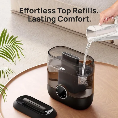 Miniatura 7 de Dreo Humidificadores de llenado superior de 6 L para dormitorio, tiempo de funcionamiento de 60 horas, 28 dB, silencioso, humidificadores de aire