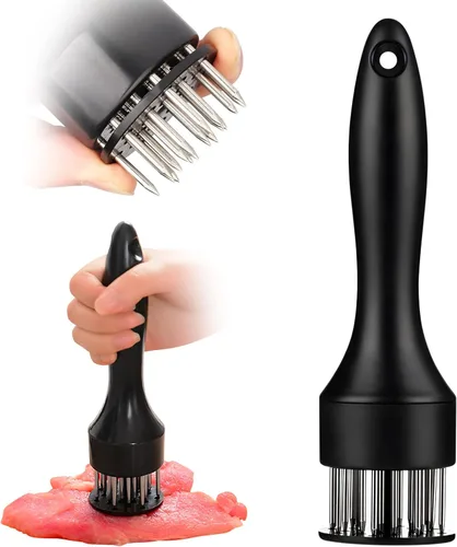 Miniatura 11 de Cuchillas de aguja de acero inoxidable herramienta ablandadora de carne con utensilios de cocina ultra afilados de profesión jacquard para ablandar