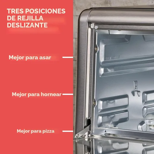 Miniatura 9 de Horno tostador a convección Black + Decker, 8 rebanadas, extra-amplio, para mesada, Acero inoxidable/Negro