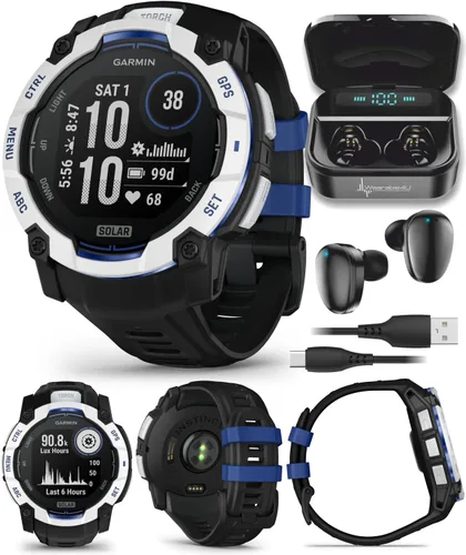 Miniatura 10 de Garmin Instinct 3 45mm, pantalla AMOLED, reloj inteligente GPS resistente para exteriores, bisel reforzado con metal, linterna incorporada, hasta 18