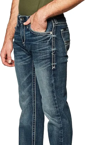 Miniatura 3 de ARIAT M7 Rocker Stretch Coltrane - Jeans de pierna recta apilables para hombre
