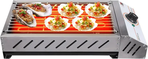 Miniatura 5 de DYRABREST Parrilla de barbacoa eléctrica profesional de 1800 W de acero inoxidable para cocina interior/exterior con temperatura ajustable