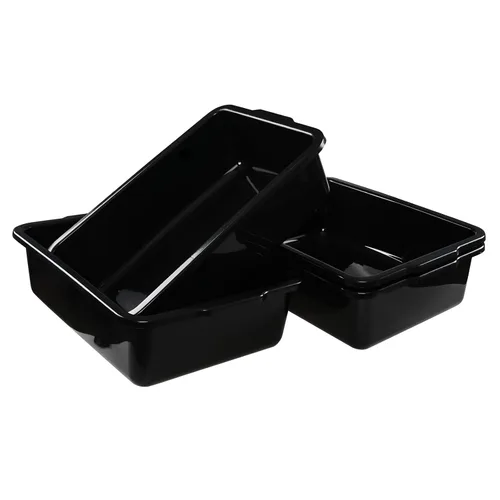 Miniatura 4 de Bandejas de autobús comerciales de 23 litros, juego de 4 cubos de plástico negro