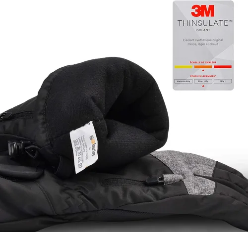 Miniatura 5 de Solaris Guantes de esquí impermeables para hombres y mujeres, guantes de invierno cálidos y acogedores 3M Thinsulate con media máscara de esquí