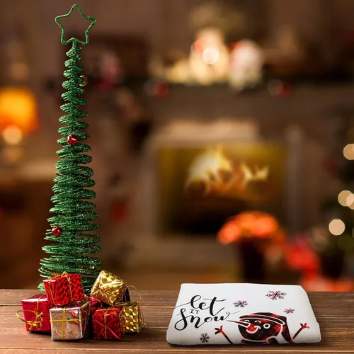 Miniatura 6 de Bencailor 6 toallas de cocina navideñas de 15.75 x 23.62 pulgadas, toallas de mano para platos de Navidad, paños de té de granja para decoración