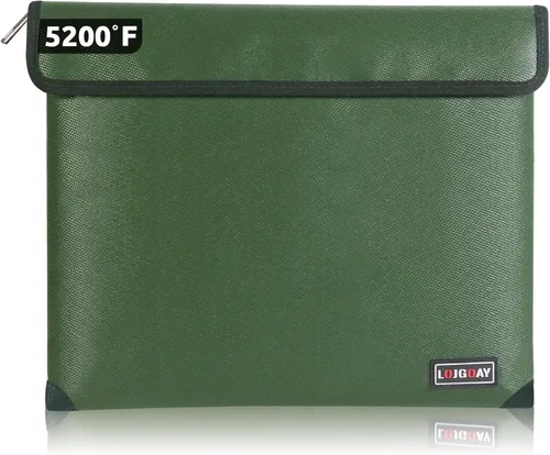 Miniatura 4 de Bolsa de documentos ignífuga, con aislamiento térmico de 5200 °F, bolsa impermeable ignífuga con cremallera, 8 capas de materiales funcionales