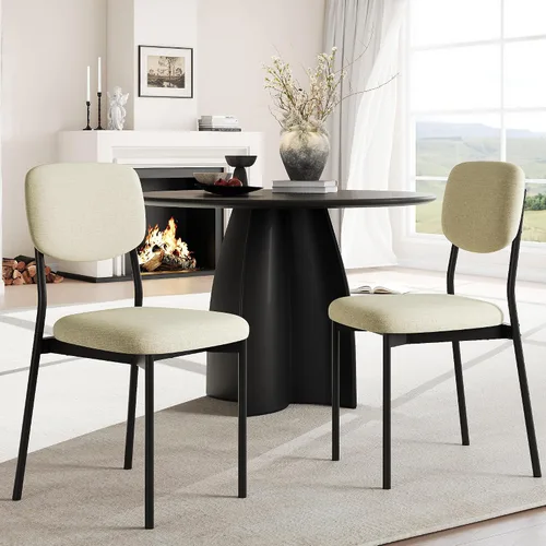 Einhomn Juego de sillas de comedor tapizadas, modernas sillas de comedor apilables con respaldo de terciopelo suave, sillas de cocina con patas de
