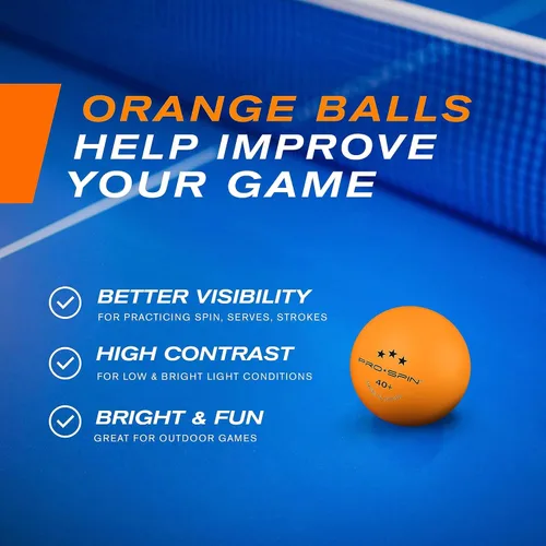Miniatura 5 de PRO-SPIN Ping Pong Balls - 3-Star Premium Orange Table Tennis Balls High-Performance 40+ ABS Professional Quality Ultimate Durability for Indoor